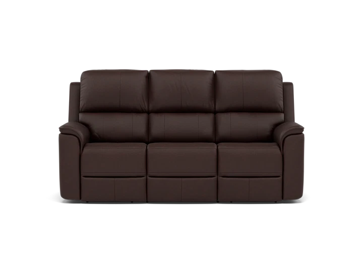 Flexsteel Hank Leather Fully Loaded Zero Gravity Reclining Sofa With Drop Down Table